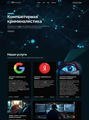 Пример сайта-лендинга Timforensic